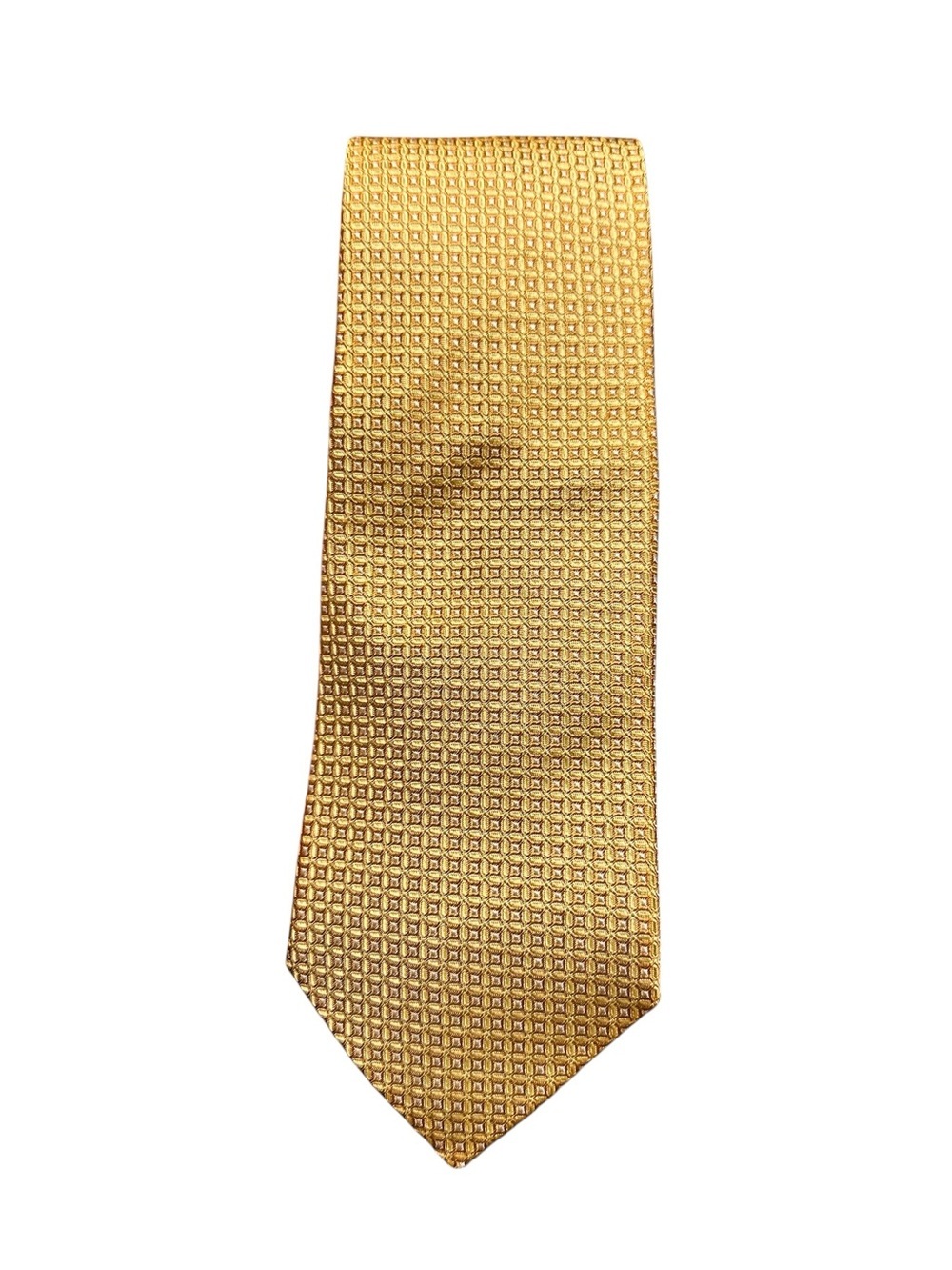 Jack Victor Goldenrod Gold Thick Woven Silk Tie Made In Italy 3 1/4” x 59”